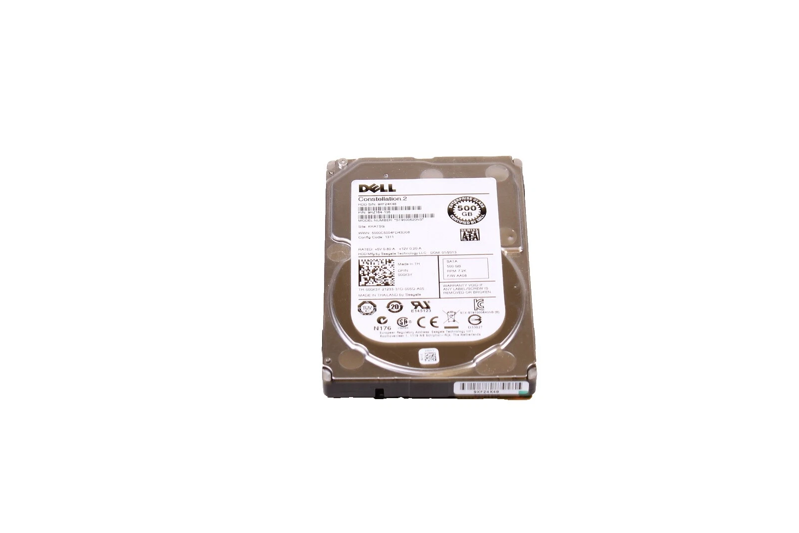 Dell SATA III 2.5 in Form Factor Internal Hard Disk Drives 500 GB Storage Capacity