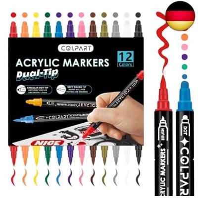Acrylfarben stifte Acrylstifte für Steine Wasserfest 12PCS Acrylic Paint Marker