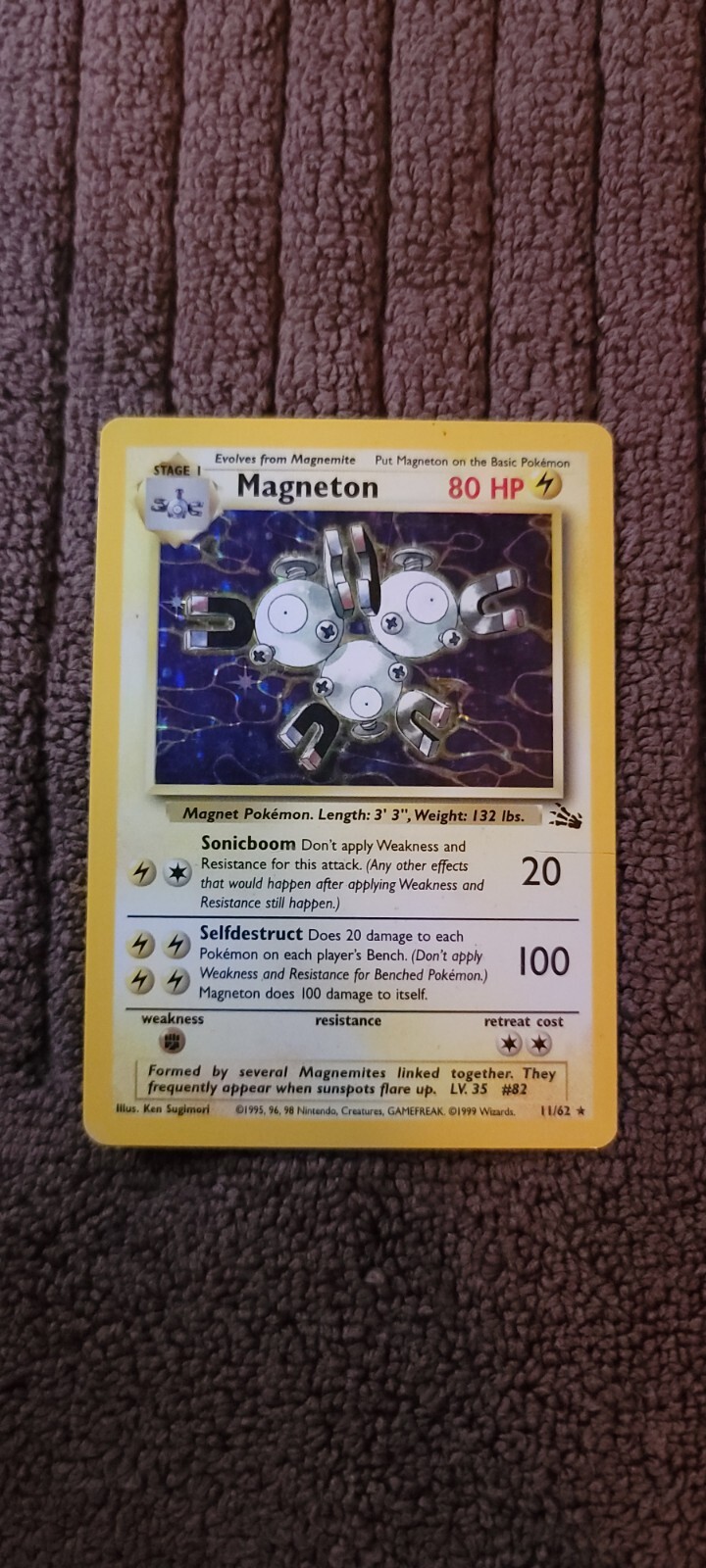 Pokémon - Magneton - Fossil - Holo Rare 11/62 - VINTAGE - LP OBO