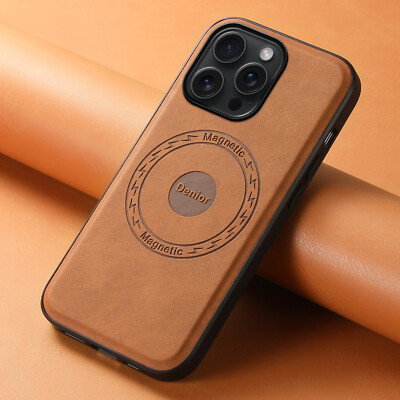 Leather Magnetic Slim Luxury Elegant Protective Case for iPhone 17 Pro Max 16 15