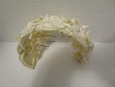 Off White / Ivory Wedding Head Band Piece Crocheted Floral Wired Wrapped Vintage
