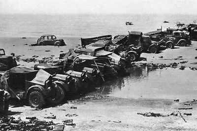 WW2 - Dunkirk May 40 - Vehicle wrecks after evacuation 