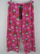 TWEETY  LOONEY TOONS Pink Fleece Pajama Sleep Lounge Pants SIZE M 7-9 