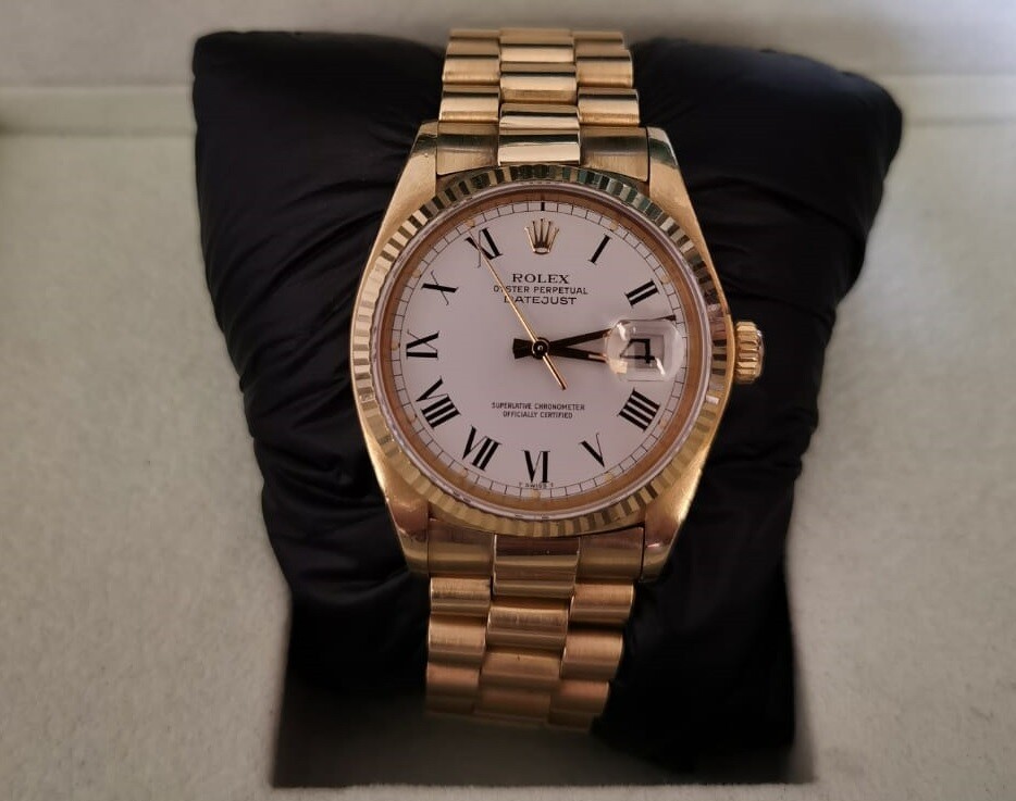 Rolex Datejust White Men's Roman 