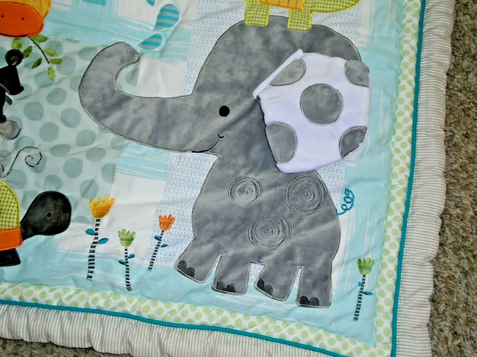 8N LN CORDEROS E HIEDRA YOO-HOO Safari Selva Zoológico Animales Bebé Cuna Edredón Manta Foto 3 de 4