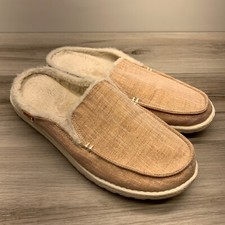 Hey Dude Lexi Slip On Mules Shoes Faux Fur Sparkling Gold Womens Size 9