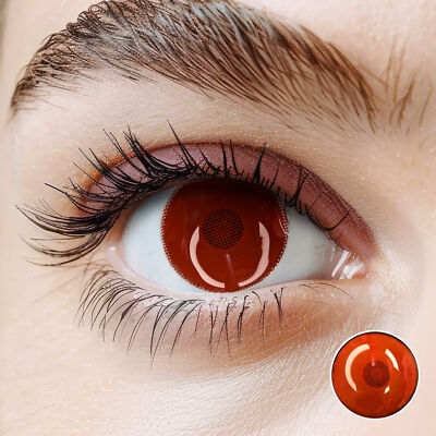 New Red (halb-blinde Linsen) gruselige rote Helloween Motivlinsen LuxDelux