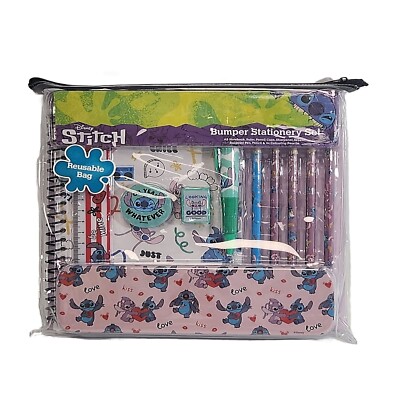 Disney Stitch Schreibwaren Set ein umfangreiches Paket mit wiederverwendbarer Tasche für Kinder