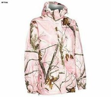 Realtree Storm Seeker Ap Pink Camo Zip Up Hoodie Rain Jacket Size Sm/med Or L/xl