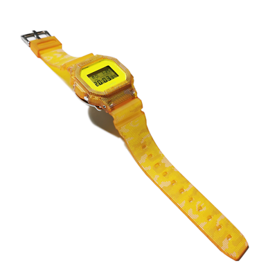 G-Shock DW-5600 Custom Designed Laser Dotted Camo Yellow Digital