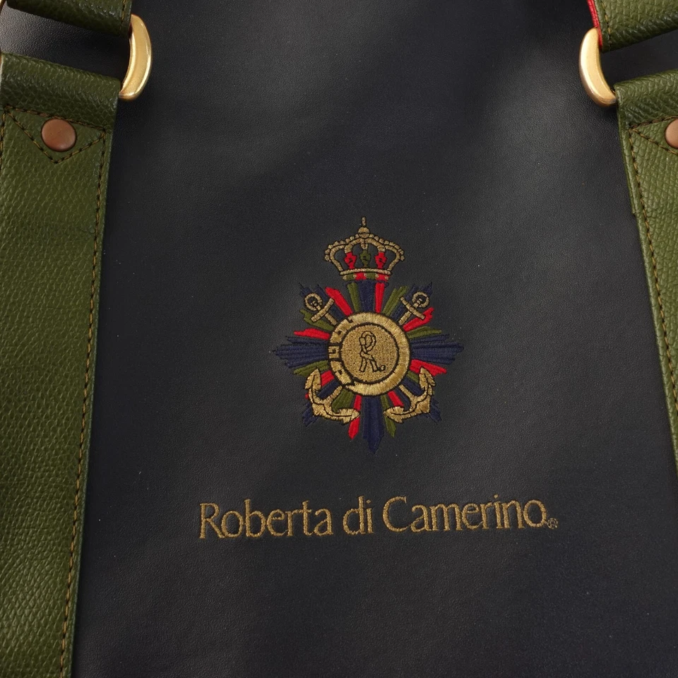 Bolso de Mano Azul Weekender XL Italiano Cartera de Viaje PVC VINTAGE Roberta Di Camerino Foto 2 de 4