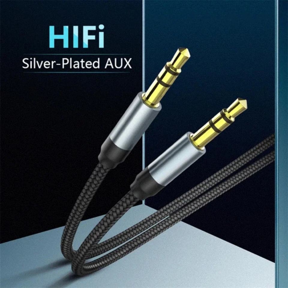 6FT 3.5mm AUX Audio Nylon Braided Cord Cable PC iPod Car Phone headphone lot - Image 2 of 4