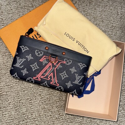 Louis Vuitton Pochette Apollo PM Monogram Ink Wallet Upside Down Pouch M62898