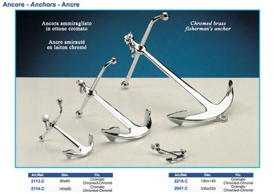 BRASS ANCHOR WITH POLISHED CHROME PLATING NAVAL FURNITURE GIFT TABLE DESK