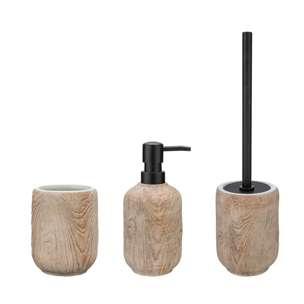 Wenko Bad Accessoire Florio Seifenspender Zahnputzbecher Wc Garnitur Keramik-image