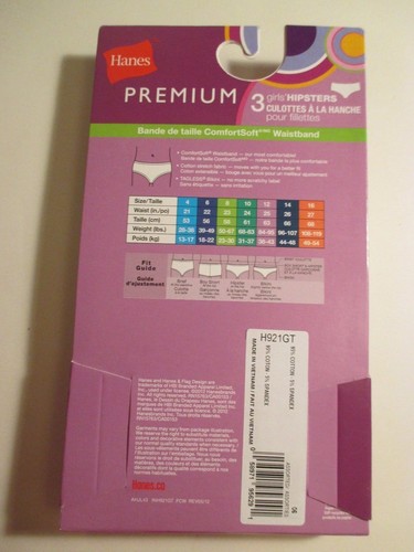 2 NWT Girls HANES PREMIUM Size 6 Purple Pink Hipsters Underwear Panties~6 Pairs - Picture 10 of 12