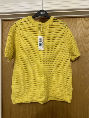 Gelbes Baumwollstricktop von M&S neu mit Etikett - Größe Medium