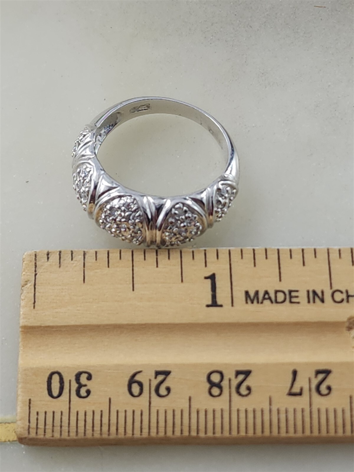 Solid Sterling Silver Sparkling Clear Gemstones R… - image 5