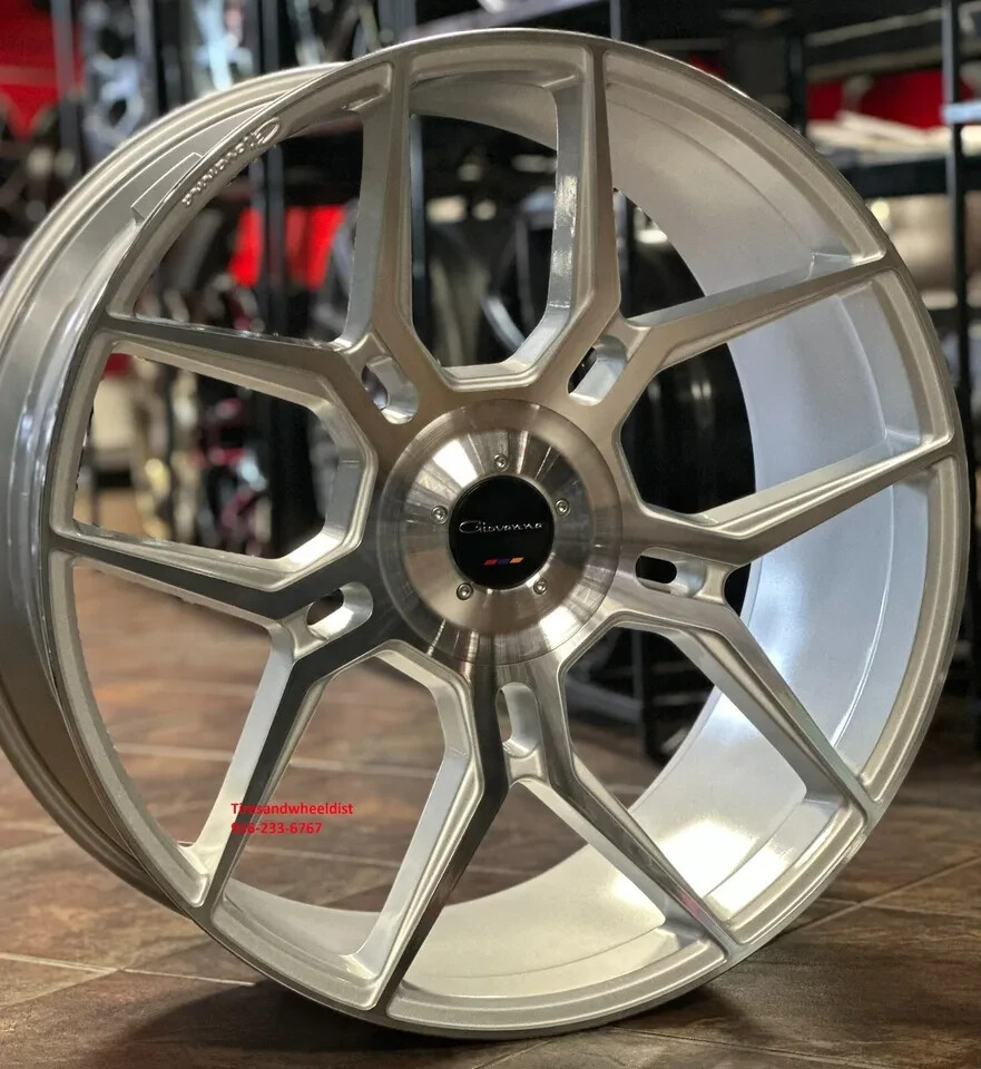 24" Giovanna Haleb Silver Machine Tires fit Mercedes GLS Rolls Royce Ghost New