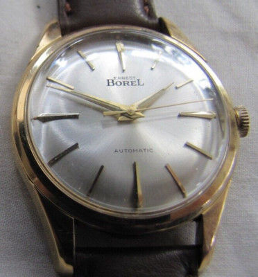 ERNEST BOREL RARE COMPRESSOR GP/SS WP 17J AS1624 AUTO STUNNING PEARL DRESS DIAL