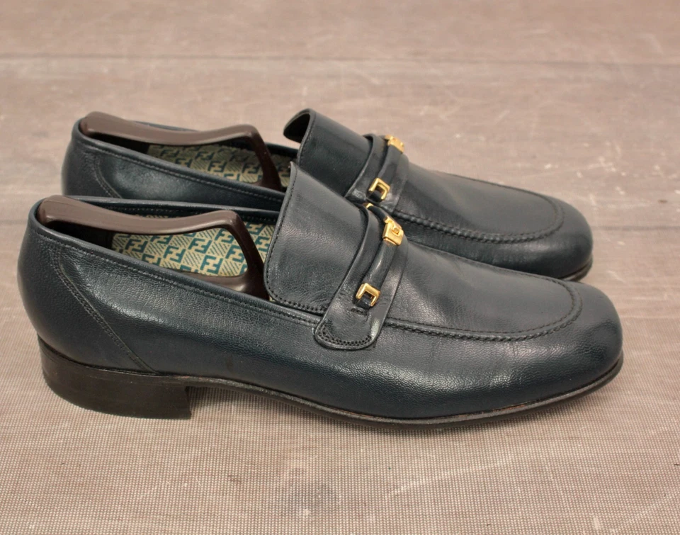 Zapatos de discoteca Florsheim para hombre de colección como nuevos años 70 azul oscuro talla 9,5 C años 70 Foto 4 de 4
