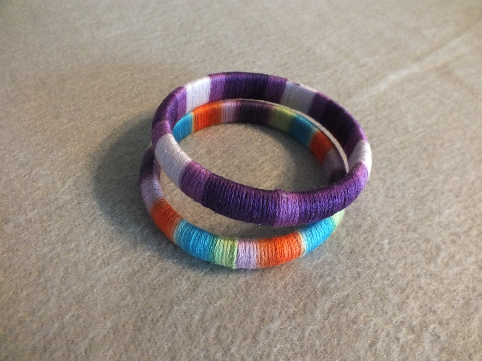 Beautiful Bangle Bracelet Set 2 Thread Wrapped 1/… - image 2