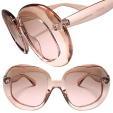 Stunning Exaggerated Oversized Bold Frame Brown Womens Sunglasses