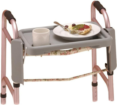 Medical Products Walker Tray with Two Cup Holders, Gray, 1 Count