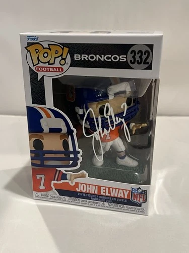 John Elway Autographed/Signed Denver Broncos NFL Funko Pop! #332 Beckett Witness