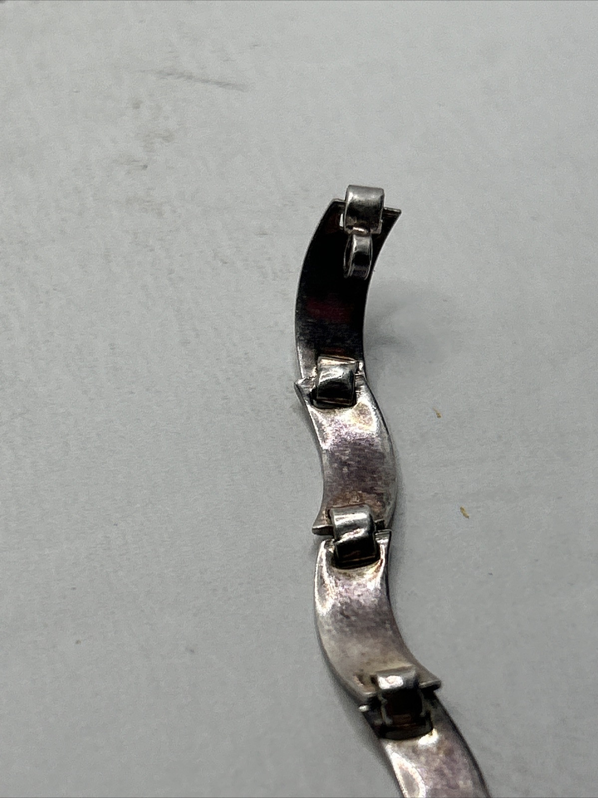 Solid 925 Sterling Silver Link Bracelet textured … - image 7