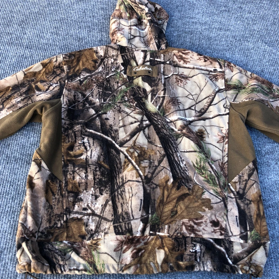 Cabela's Men's Fleece Jacket XL Wind Proof Hooded Realtree - Image 2 of 4