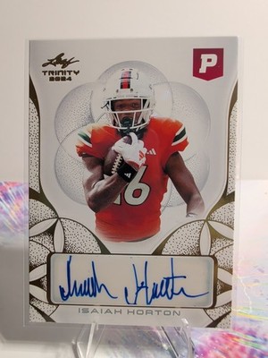 Isaiah Horton 2024 Leaf Trinity Pristine Football Autographs SP #BA-IH1 B