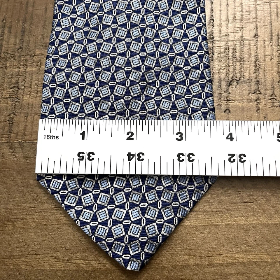 Corbata cuello Lauren Ralph Lauren azul marino geométrica cachemira seda Foto 3 de 4