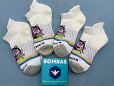 NEW-4 Pairs BOMBAS Cushion Honeycomb Women's Ankle Socks Size Med
