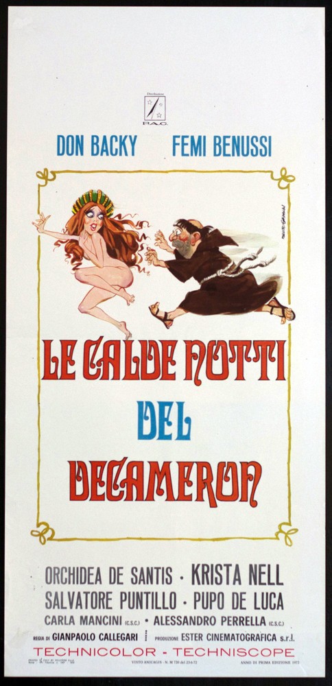Locandina originale film Le calde notti del decameron (1972) - Regia di Gian Paolo Callegari