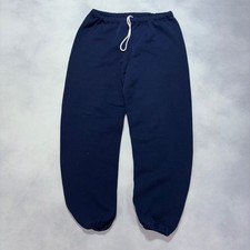 Vintage 90s Russell Athletic Sweatpants Medium Navy Fleece Joggers Made in USA