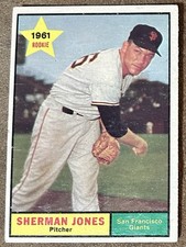 1961 Topps Sherman Jones #161 (RC) San Francisco Giants EX Vintage Rookie Card. rookie card picture