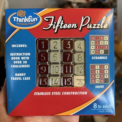 NEW Thinkfun Fifteen Puzzle Classic Puzzle Game Stainless Steel Construction