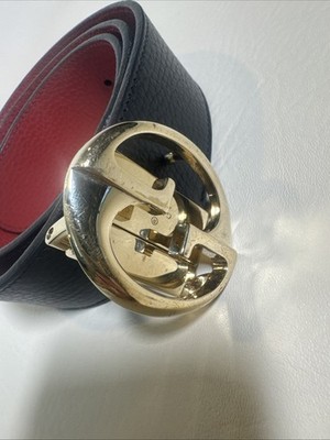 Gucci Black/Red Leather Belt 85/34 Italy #480199 | eBay