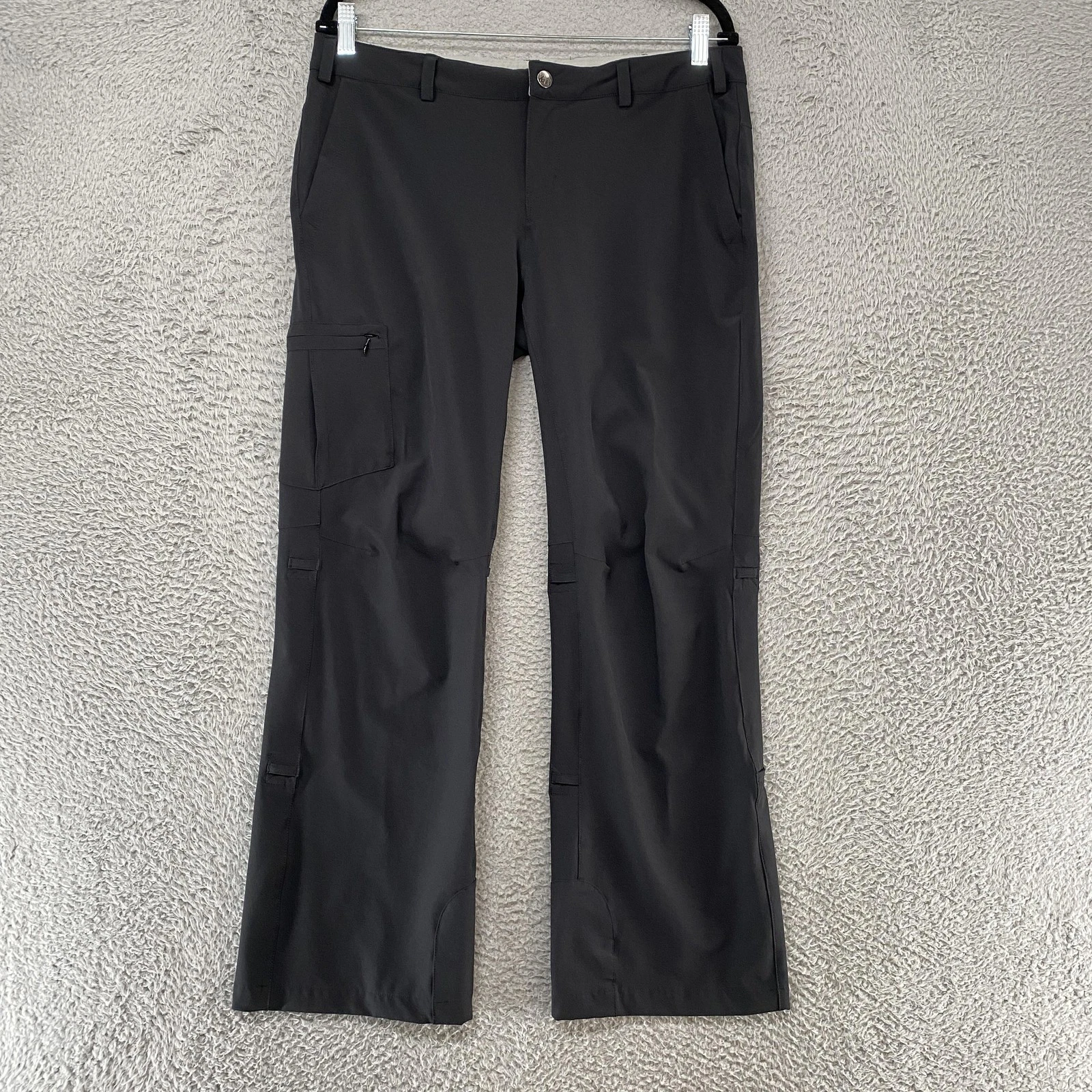 REI Cargo Pants Womens 12P Petite Stretch Hiking Travel Black Softshell Outdoor