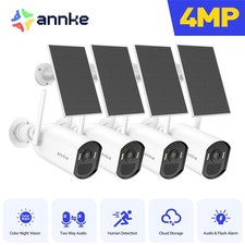 ANNKE 4MP Color Wireless WiFi Security Camera Solar Battery Powered 2 Way Audio