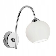 Image of Wall Lamp White Glass Shade, E27 Bulb Holder, 60w Max