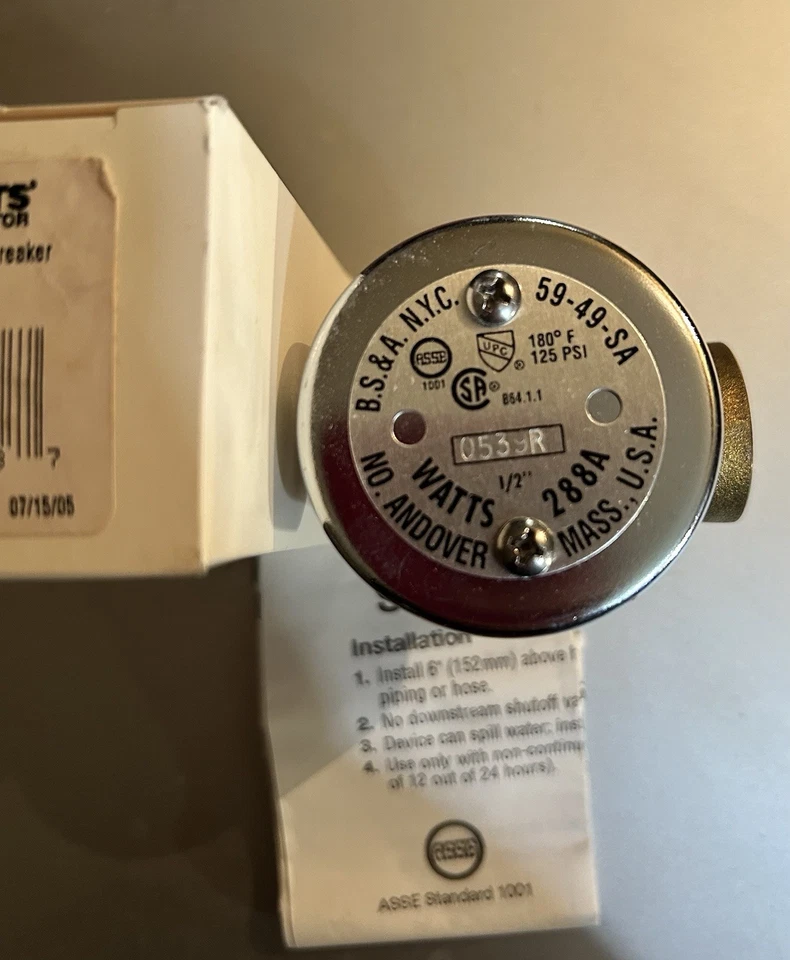 Vacío Watts 0336400 latón 1/2 TOTALMENTE NUEVO EN CAJA Foto 2 de 4