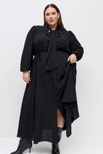 Torrid Studio Collection women's size 16 long dress, long sleeves, bow front