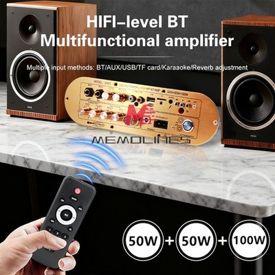 D900 Amplifier Board 2.1 Channel BLE5.0 Digital Amp Board Adjustable Bass Treble