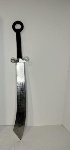 Chinese Dao Sword Steel Curved Single Edge Black Cord Handle with Scabbard