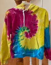 Polo by Ralph Lauren Unisex Tie Dye Hoodie Sweatshirt, Spiral - Size XL