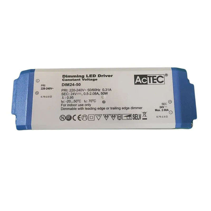 Alimentatore Dimmerabile Con Triac Dimmer Taglio di Fase DC 24V 50W Per Striscia