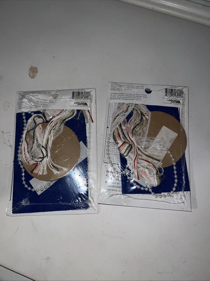 Needle Point Snow Babies It’s snowing outside slipping and sliding 2000 Set Of 2 - Image 2 of 2