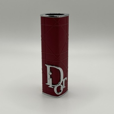 Dior Addict Lipstick Case Brick Cannage Red Silver Logo Refill Limited Edition